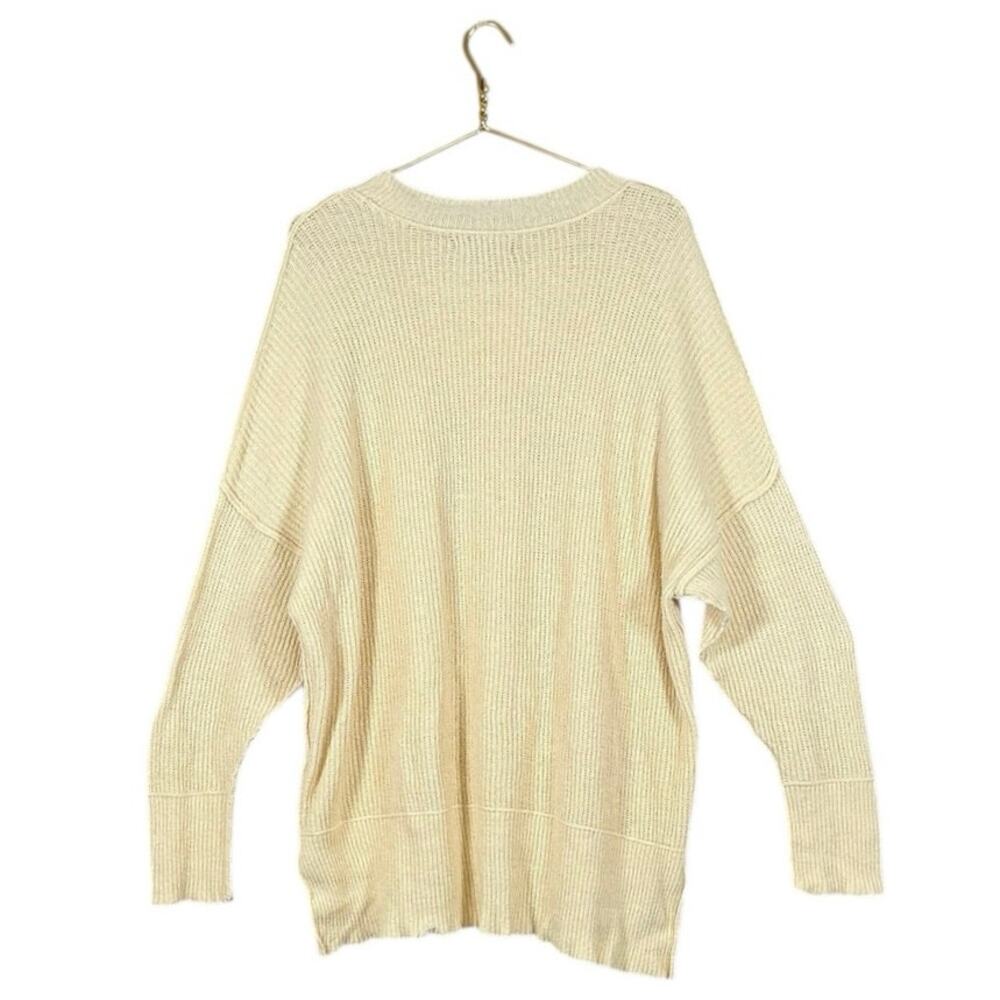 Natural Reflections Sweater | Butter Yellow Ribbed Knit Oversized Pullover | M - Picture 10 of 12